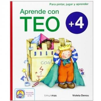 Aprende con teo + 4: Para pintar, jugar y aprender (Tapa blanda).