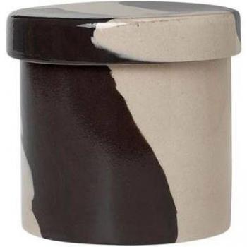 Ferm Living Vase de Rangement Inlay 9.8 cm Marron Sable