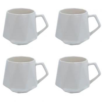 Caféière en céramique Intirilife 4x350 ml blanc