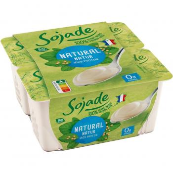 3 x Iogurte de soja natural orgânico rico em proteínas 4 unidades de 100g