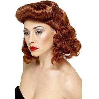 Pin Up Rossa Parrucca di Smiffy in Rame