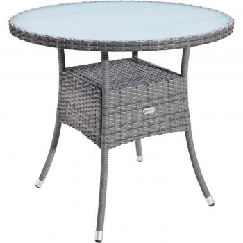 Grau polyrattangerischer Tisch – Ø 80 cm