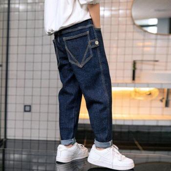 Tieners Jeans – Losse Plus Brede Fluweelstof, Wintermode