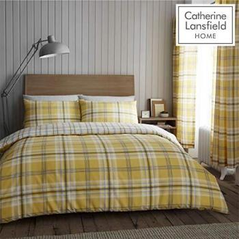 Catherine Lansfield Kelso Easy Care King Duvet Set, Polycotton, Gold