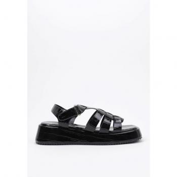 Krack Core Sandalia Negra de Plataforma Resinada