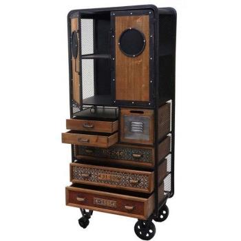 D78A Sideboard & Rollwagen – 7 herausnehmbare Schubladen, Metallregal