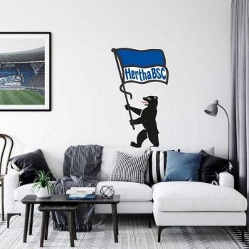 Hertha‑BSC‑Berlin Bär Flaggen-Wandtattoo 1 Stück, selbstklebend, leicht zu entfernen