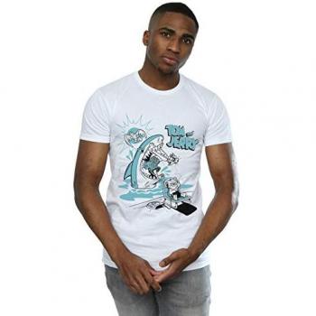 Tom und Jerry Sommer T-Shirt für Herren mit Haifisch Größe L