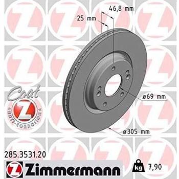 Zimmermann Bremsscheibe Vorderachse 305mm