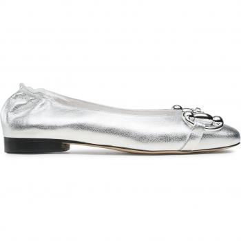 Glänzende Silber Ballerinas R.Polański 1611