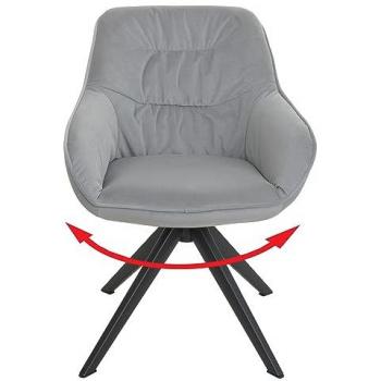 Chaise d’appoint MENDLER HWC-K28 – assise rembourrée, accoudoirs, gris