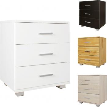 FINEBUY Comodino con 3 Cassetti per Camera