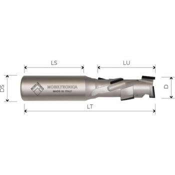 Fraise hélicoïdale haute performance en diamant polycristallin Z1+1, corps acier PCD 2,5 mm