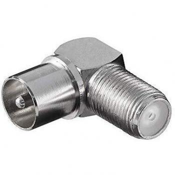 Adaptador coaxial hembra a macho 90 grados