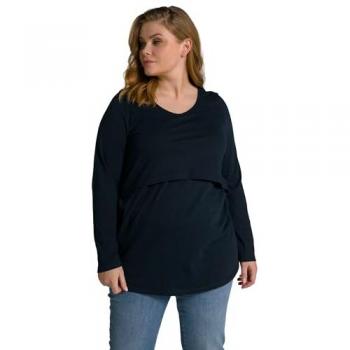 Ulla Popken Bellieva-Shirt, Damen, blau, Größe: 46/48, Baumwolle