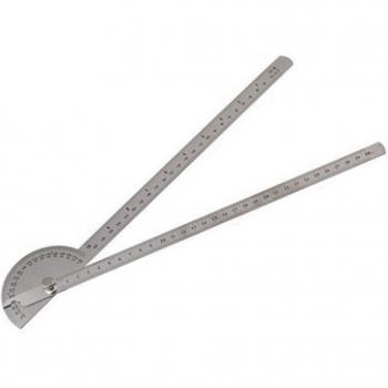Outil de mesure inox 200° / 180 mm – Règle‑angle