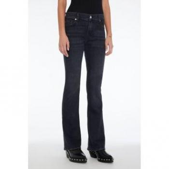 7 For All Mankind, Black Denim Bootcut Jeans for Women, Size W25