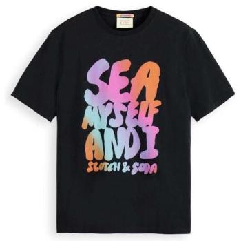 T-shirt Scotch & Soda a maniche corte, front artwork, nero, S