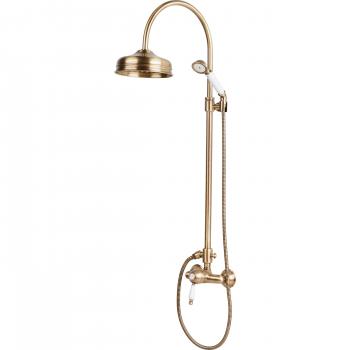Huber Colonna Doccia Monomando Idromassaggio in Bronzo Spazzolato