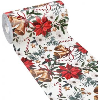 Tapis de cuisson festif Noël – coureur en PVC lisse, doux, résistant aux taches, antidérapant – coffret cadeau 51 × 230 cm