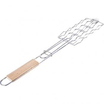 Wood Handle BBQ Grill Basket
