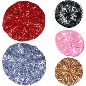Sequined Party Beret Hat for Women