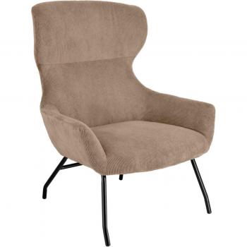 Poltrona con orecchie taupe Malin