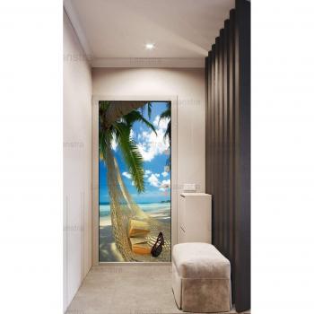 Golden Peacock Beach Themed Door Decals
