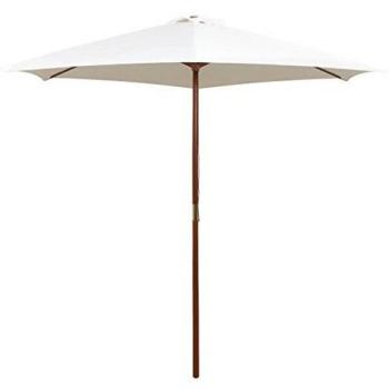 Patio Umbrella 270x270 cm Wooden Pole Cream Shade