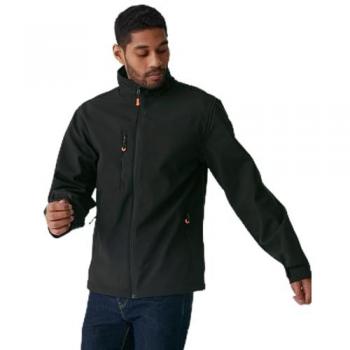 Regatta Chaqueta Hombre Softshell Thermogen: Cuello Alto, Bolsillos con Cremallera y Calefacción