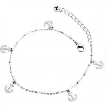 Pulsera de Accesorio Akzent®: Ancla Prateada en Acero Inoxidable