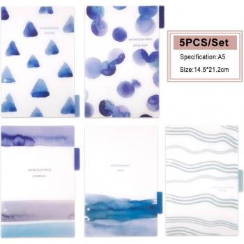 5pcs A5/A6 Spiral Notebook with Colored Pages and Index
