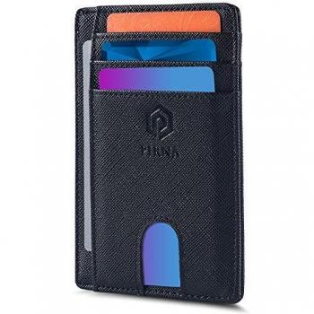 Slim Wallet for Men | RFID Blocking Minimalist Credit Card Holder – Lightweight Card Wallet with Gift Box (Brown Saffiano)