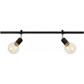 Foco Dual Expansivo Metal Negro 15,5 cm con 2 bombillas