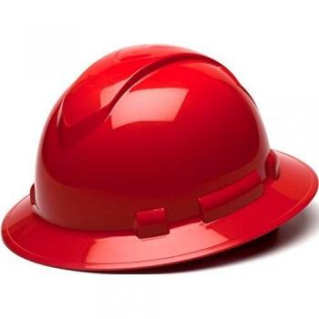 Pyramex Safety Helmet HP54120 Red RidgeLine – Full Brim, 4‑Point Ratchet, One Size
