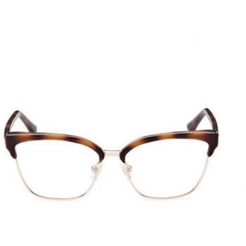 Guess Women GU2945 Havana Cat‑Eye Browline Frames – Plastic, Brown Tortoise Shell