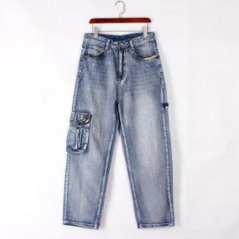 Plus Size 30-46 Baggy Men's Jeans with Big Pockets
