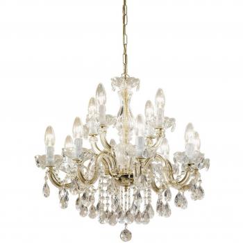 Twelve-Bulb Brass Chandelier by Austrolux