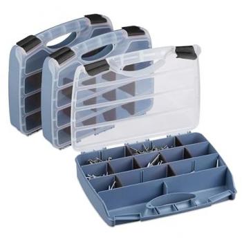 Set Organizer Relaxdays: 3 Valigette Attrezzi in Grigio Nero