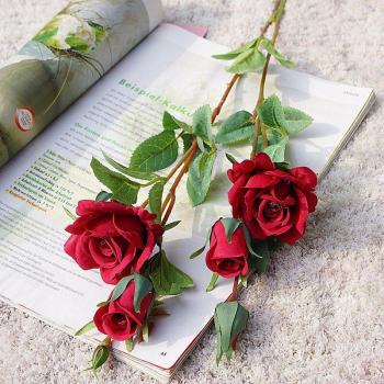 Roses artificielles, 5 branches, fausses fleurs pour la maison