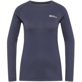 Maglia intima donna Jack Wolfskin Infinite Warm manica lunga blu S