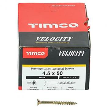 Timco Velocity Premium Countersunk Pozi Wood Screws 4.5 x 50 Box of 200