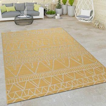 Paco Home Tappeto Piatto Zigzag Giallo 120x160 cm