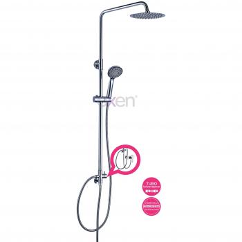 Columna Ducha Compacta 80-120 cm – Sin Grifería, Acabado Cromo