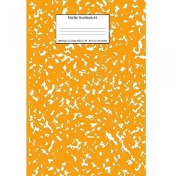 Marble Notebook A4: Orange Marble College Ruled Journal (School Supplies, Band 3)