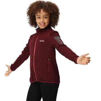 Pile bambino Newhill, Full Zip, 250 gr, colori Bordeaux/Grigio Foca