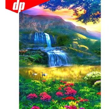 Diamond Painting Scenic Waterfall Full Round Rhinestone Mosaic 20X30