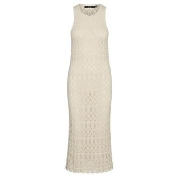 Vero Moda Crème Crochet Dress (sans manches, mi-long)
