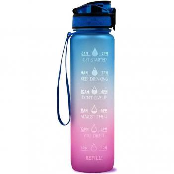 32Oz Sports Water Bottle with Time Marker