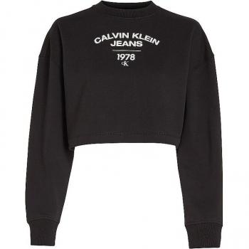 Calvin Klein Jeans Cropped Sweatshirt Schwarz XL